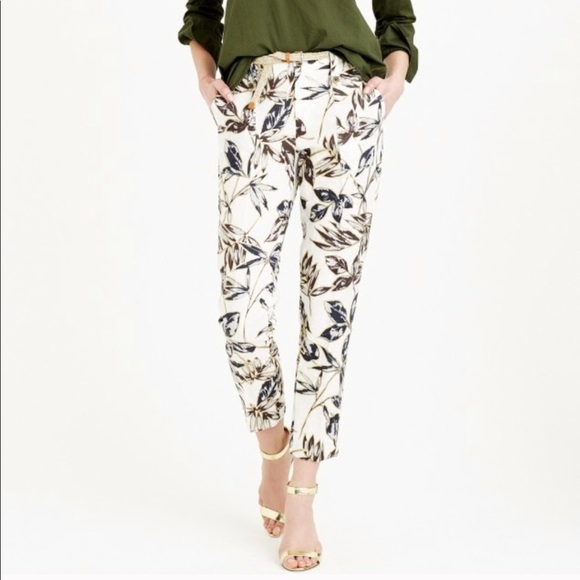 J. Crew Pants - • J. Crew • Garden Pant in Gold Leaf Print 4